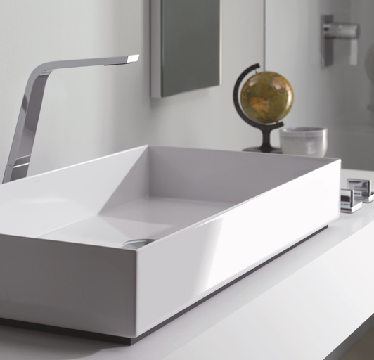 metaphor basin white pressed steel