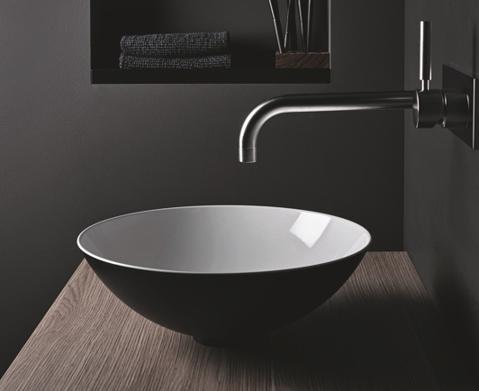 reece black white steel basin