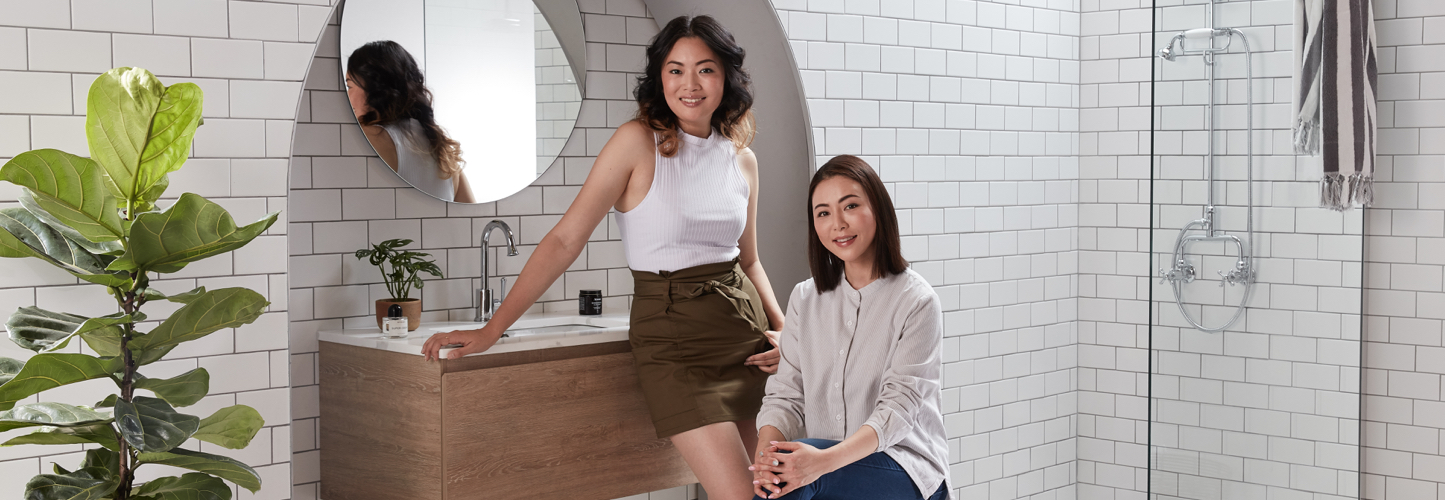 Two women enjoying their Solus bathroom.